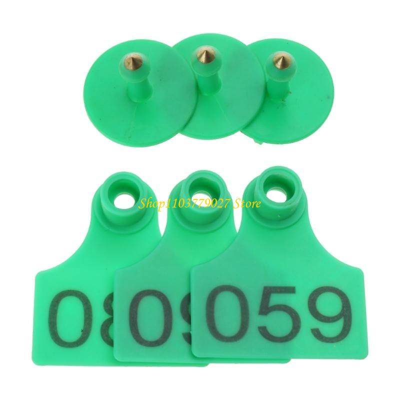 Livestock Ear Tag - C4DF 001-100 Nummer Plastik-Tags Tierseck-Identifikation Ohr-Tags