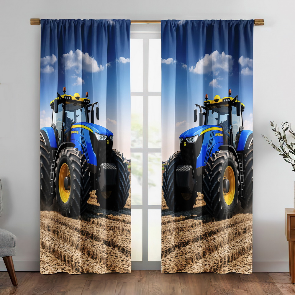 Blauer Traktor-Vorhang, Vorhän – Agriculture Farming For Kids Bewertung und Preis