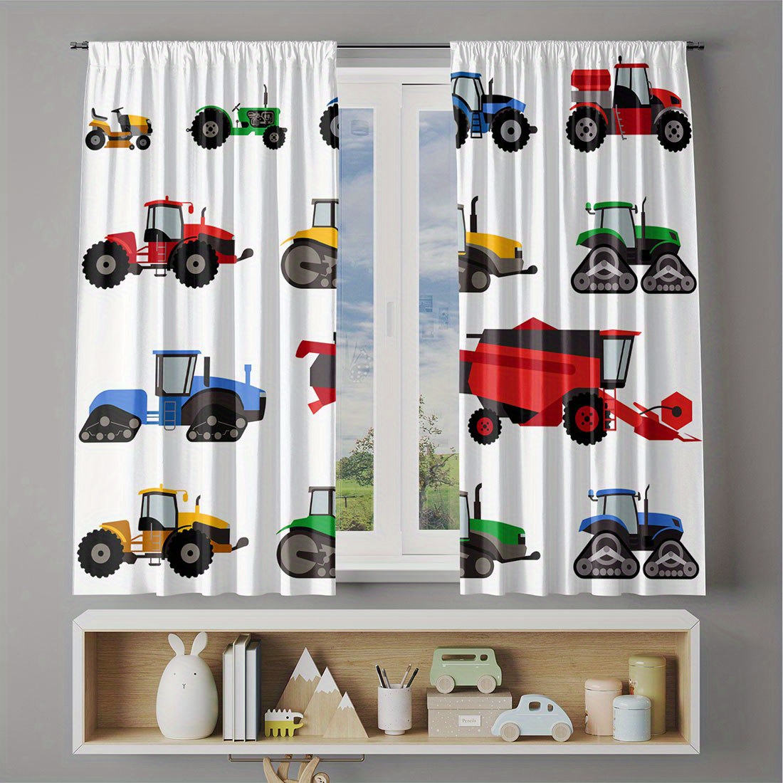 Cartoon-Traktor-Vorhang, bunte – Agriculture Farming For Kids Bewertung und Preis